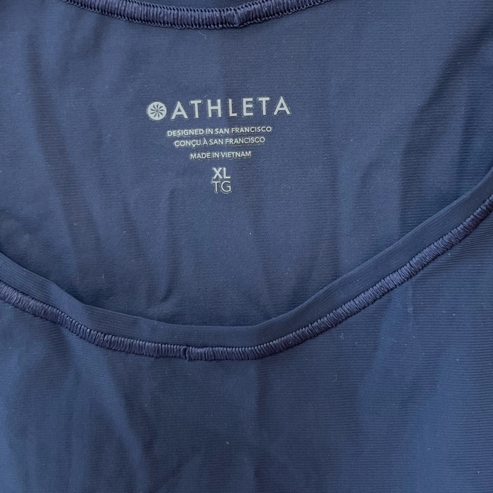 Athleta Match Point Pleated Sleeveless High Neck Tennis Dress in Navy Blue, XL - Picture 6 of 10